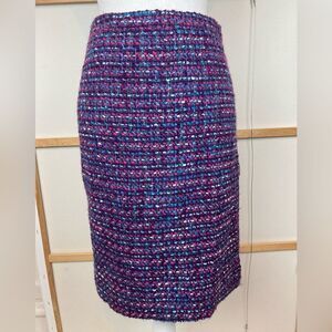 J.Crew No.2 Pencil high waisted lined wool Boucle tweed skirt